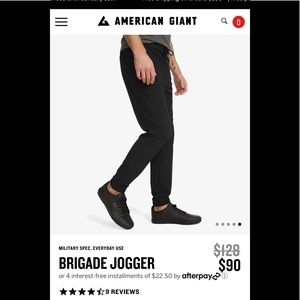 American Giant joggers black size 32 never worn